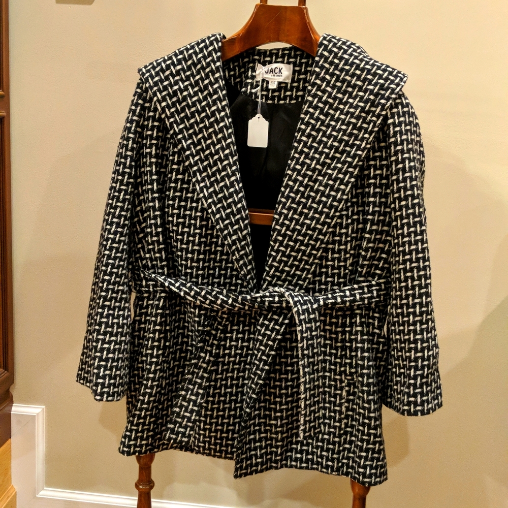 Jack by BB Dakota woman's black and white checkered coat. Size XS
